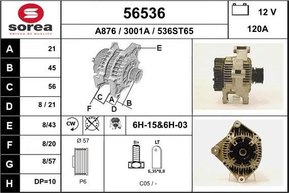 EAI 56536 - Генератор vvparts.bg