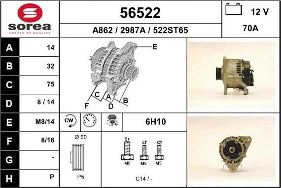 EAI 56522 - Генератор vvparts.bg