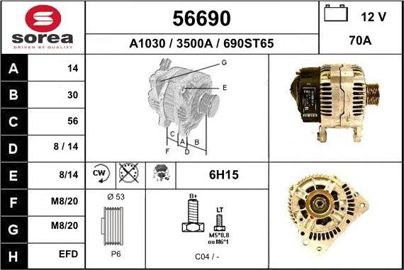 EAI 56690 - Генератор vvparts.bg