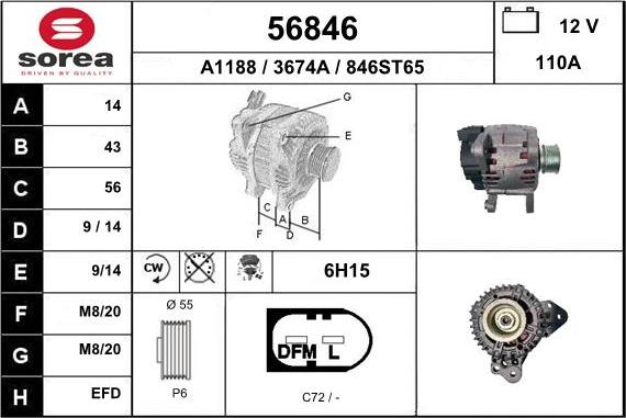 EAI 56846 - Генератор vvparts.bg