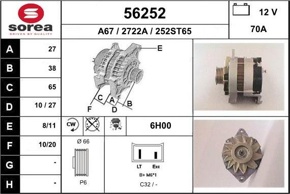 EAI 56252 - Генератор vvparts.bg