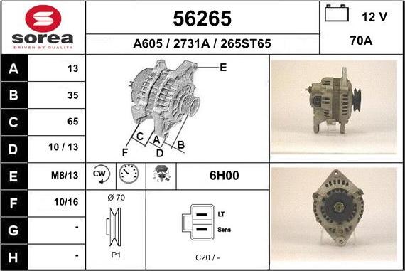 EAI 56265 - Генератор vvparts.bg