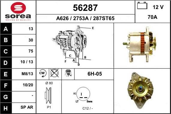 EAI 56287 - Генератор vvparts.bg