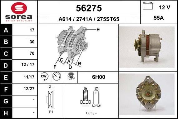 EAI 56275 - Генератор vvparts.bg