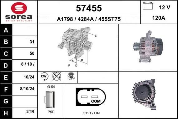 EAI 57455 - Генератор vvparts.bg