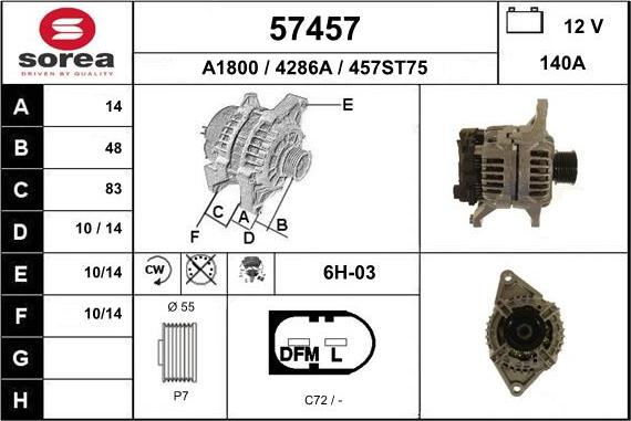 EAI 57457 - Генератор vvparts.bg