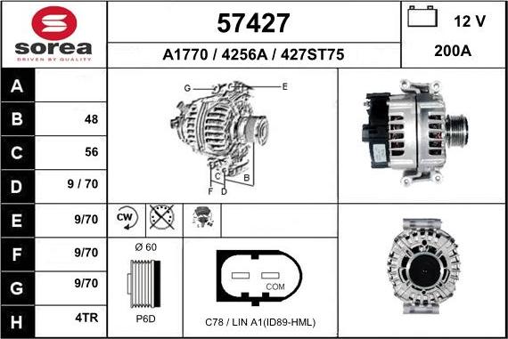 EAI 57427 - Генератор vvparts.bg