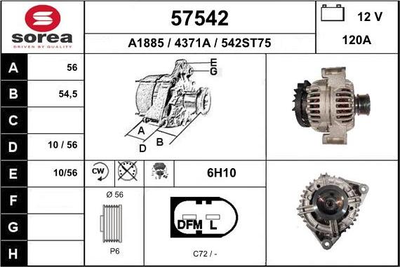 EAI 57542 - Генератор vvparts.bg