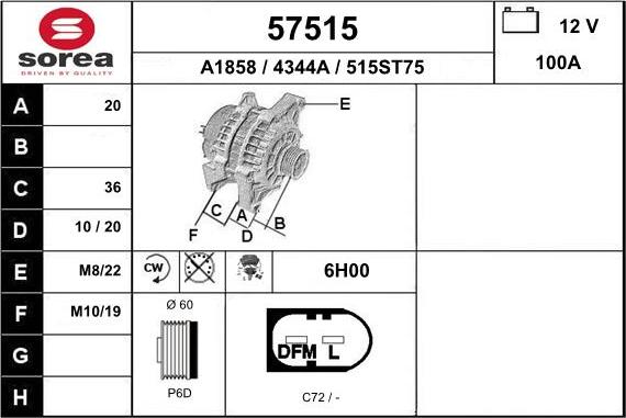 EAI 57515 - Генератор vvparts.bg