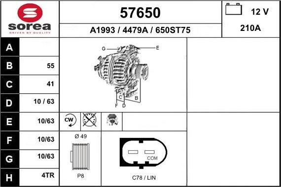 EAI 57650 - Генератор vvparts.bg