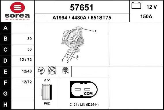 EAI 57651 - Генератор vvparts.bg