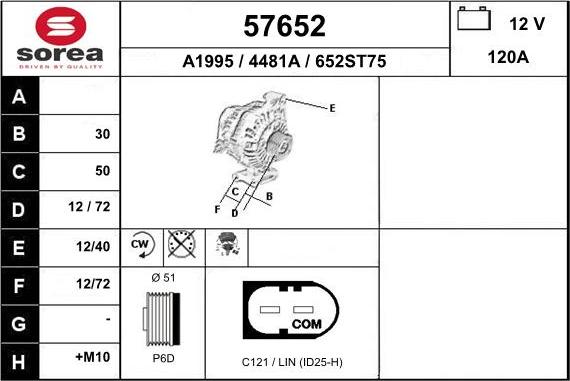 EAI 57652 - Генератор vvparts.bg