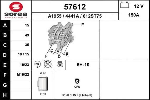 EAI 57612 - Генератор vvparts.bg