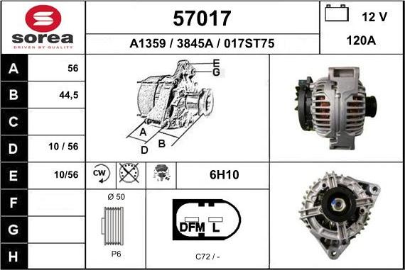 EAI 57017 - Генератор vvparts.bg