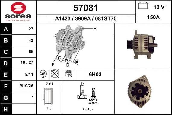 EAI 57081 - Генератор vvparts.bg