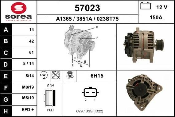 EAI 57023 - Генератор vvparts.bg