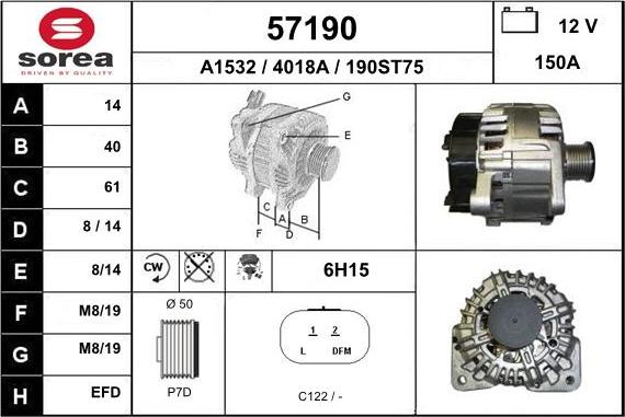 EAI 57190 - Генератор vvparts.bg