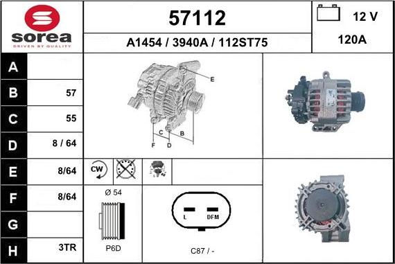 EAI 57112 - Генератор vvparts.bg