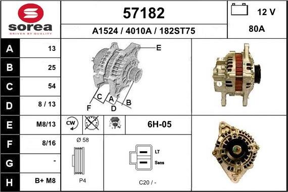 EAI 57182 - Генератор vvparts.bg