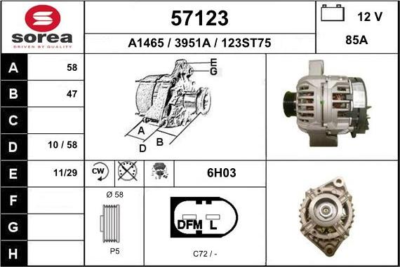 EAI 57123 - Генератор vvparts.bg