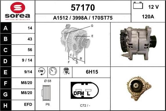 EAI 57170 - Генератор vvparts.bg