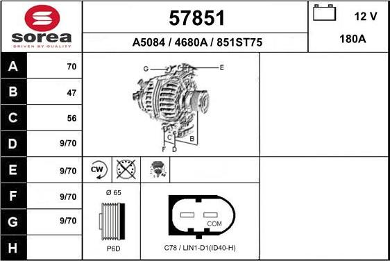 EAI 57851 - Генератор vvparts.bg