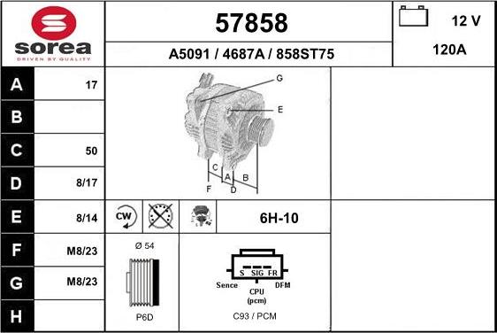 EAI 57858 - Генератор vvparts.bg