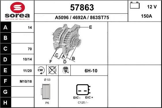 EAI 57863 - Генератор vvparts.bg