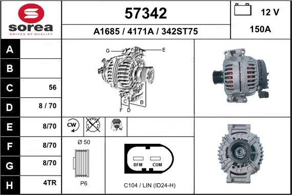 EAI 57342 - Генератор vvparts.bg