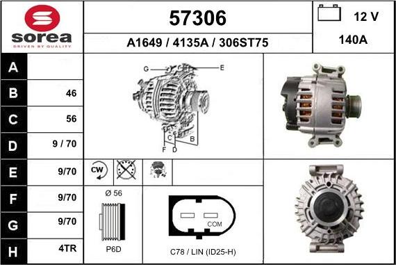 EAI 57306 - Генератор vvparts.bg