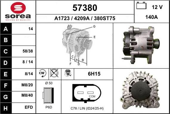 EAI 57380 - Генератор vvparts.bg