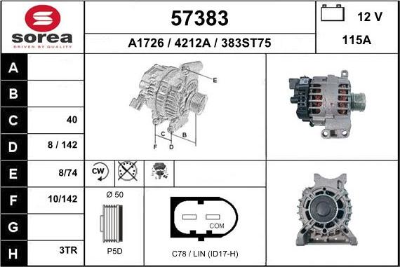 EAI 57383 - Генератор vvparts.bg