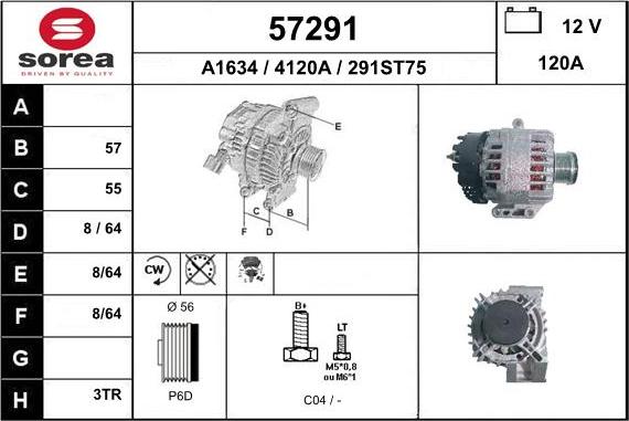 EAI 57291 - Генератор vvparts.bg