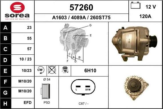 EAI 57260 - Генератор vvparts.bg