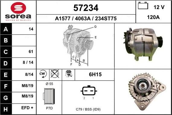 EAI 57234 - Генератор vvparts.bg