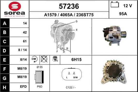 EAI 57236 - Генератор vvparts.bg