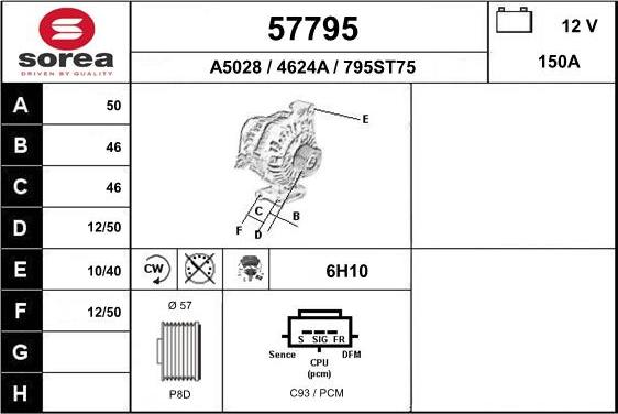 EAI 57795 - Генератор vvparts.bg