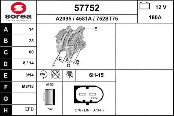 EAI 57752 - Генератор vvparts.bg