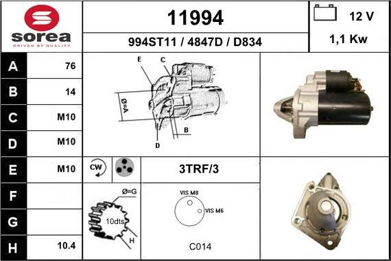 EAI 11994 - Стартер vvparts.bg