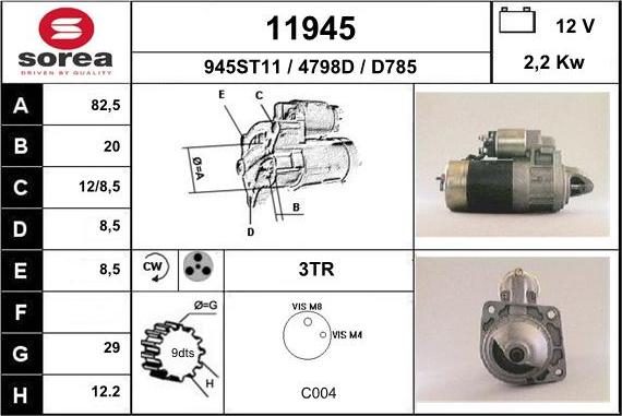 EAI 11945 - Стартер vvparts.bg