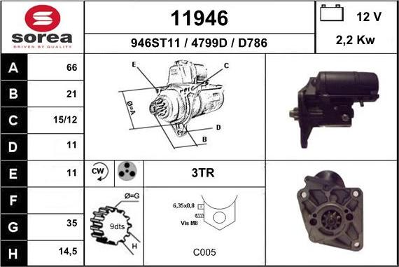 EAI 11946 - Стартер vvparts.bg