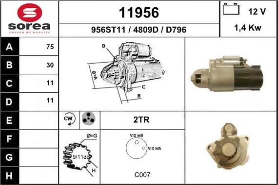 EAI 11956 - Стартер vvparts.bg