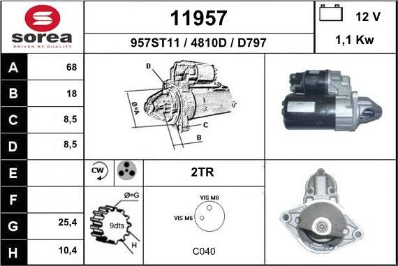 EAI 11957 - Стартер vvparts.bg