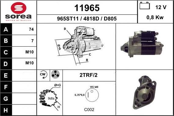 EAI 11965 - Стартер vvparts.bg