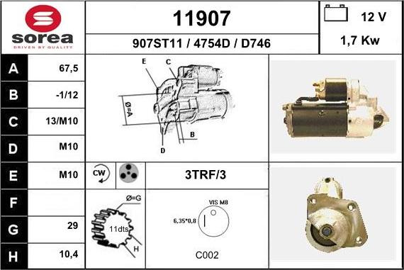 EAI 11907 - Стартер vvparts.bg