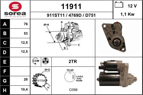 EAI 11911 - Стартер vvparts.bg