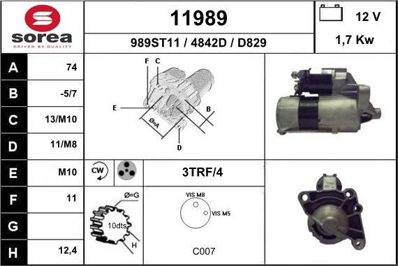 EAI 11989 - Стартер vvparts.bg