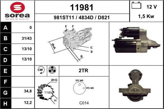 EAI 11981 - Стартер vvparts.bg