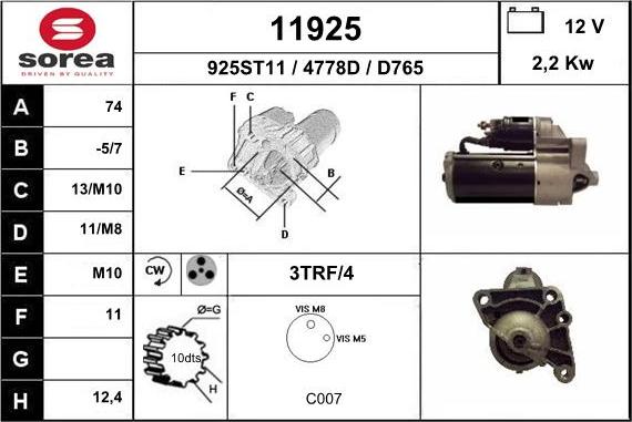 EAI 11925 - Стартер vvparts.bg