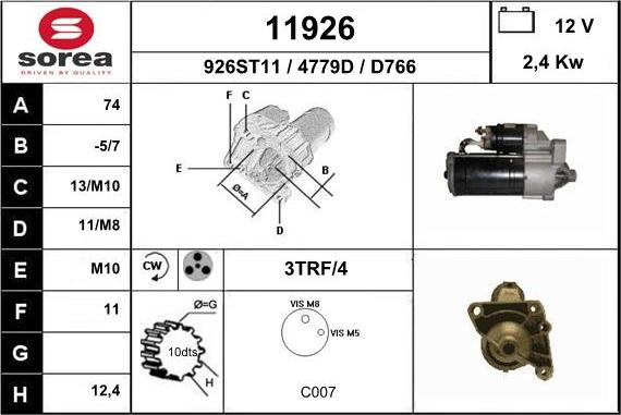 EAI 11926 - Стартер vvparts.bg